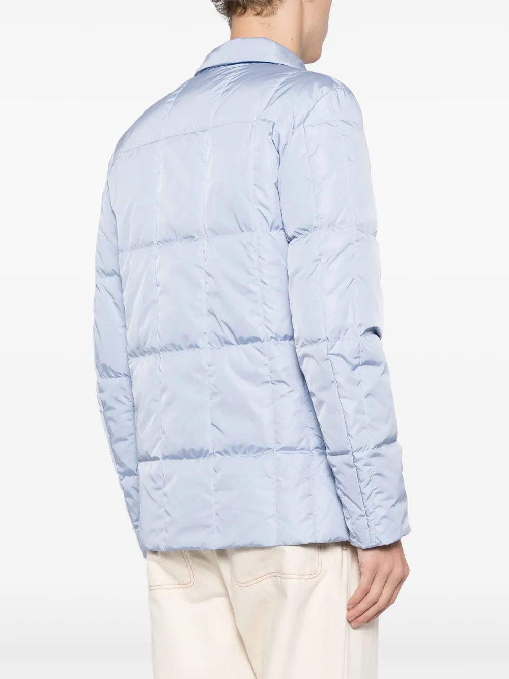 Shop Aspesi Padded Single-breasted Blazer In Blue