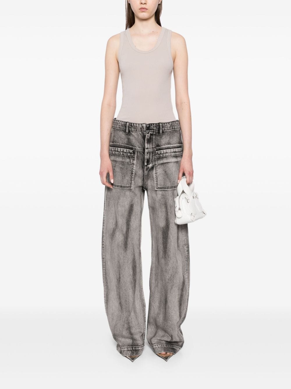 Shop Entire Studios Cropped Tank Top In Silber