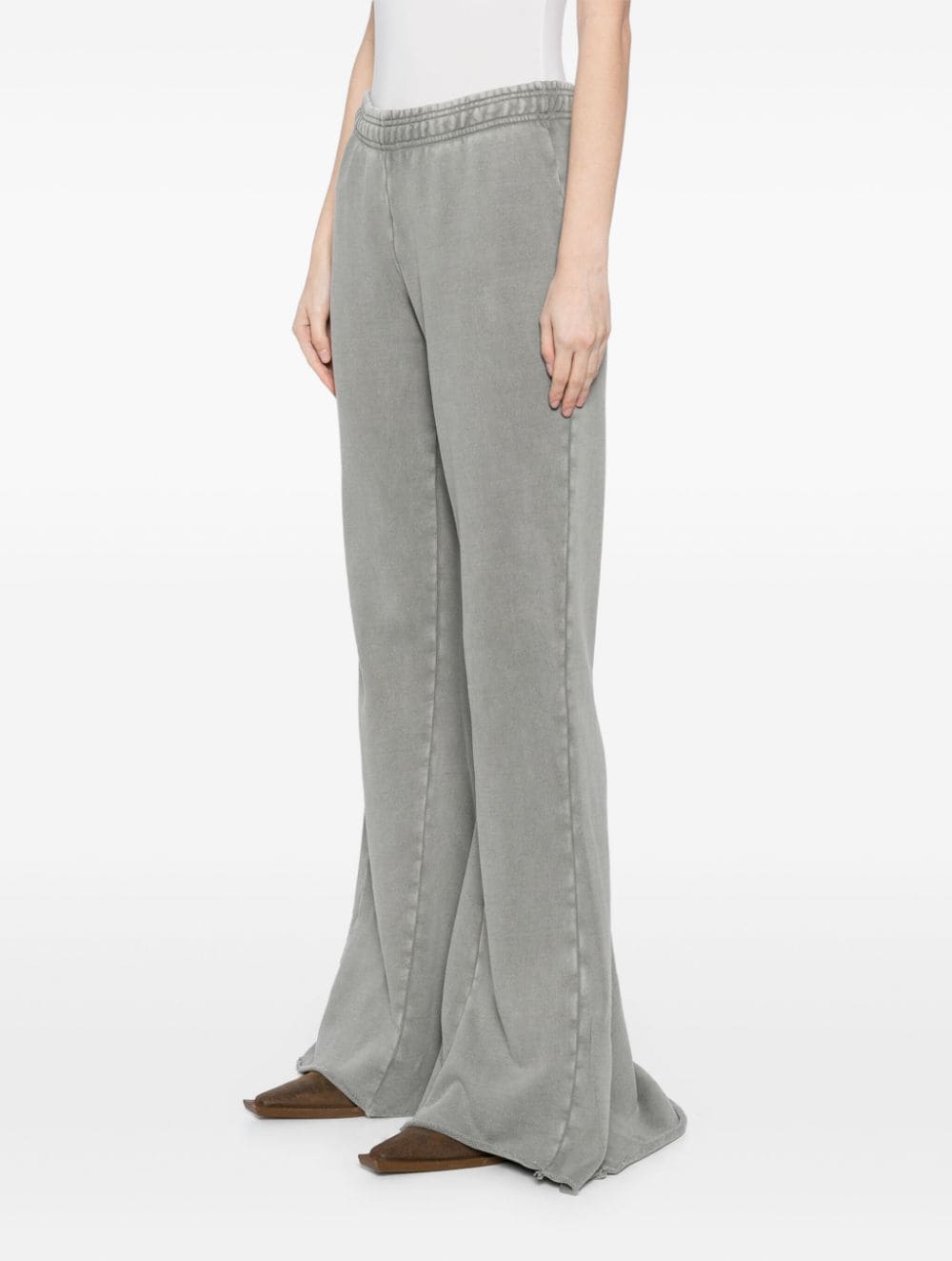 Shop Entire Studios Heavy Flared Trousers In Grey