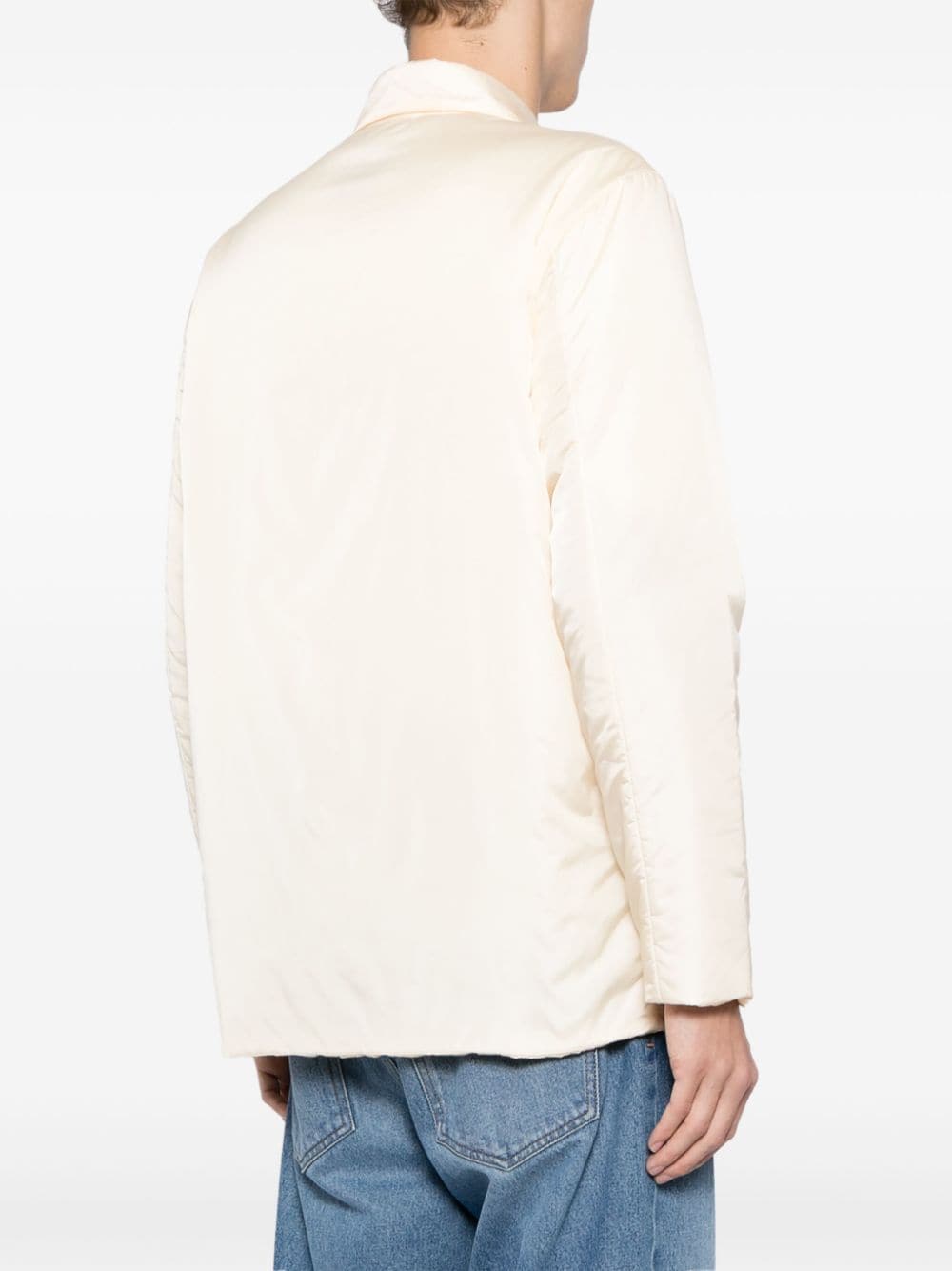 Shop Aspesi Padded Zip-up Jacket In Neutrals