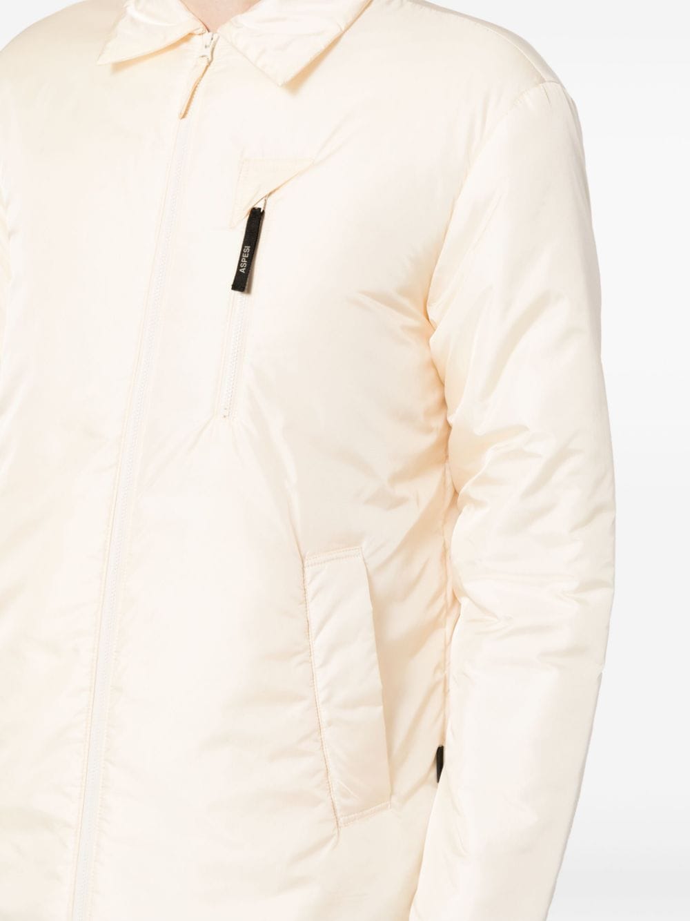 Shop Aspesi Padded Zip-up Jacket In Neutrals