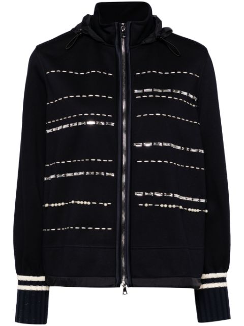 Dice Kayek crystal-embellished hooded jacket