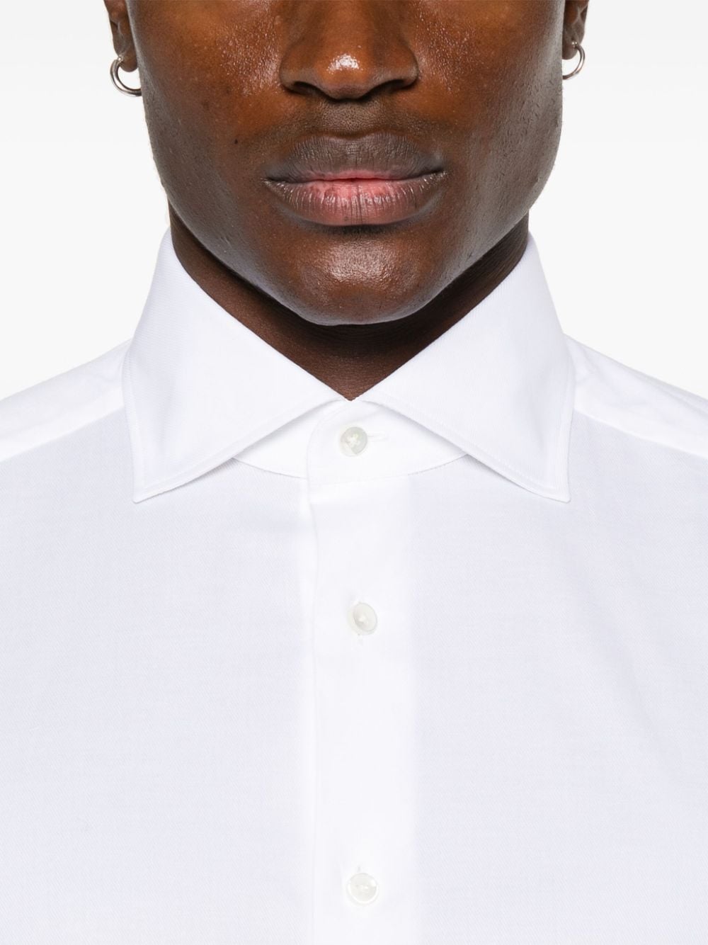 Shop Zegna Spread-collar Shirt In White