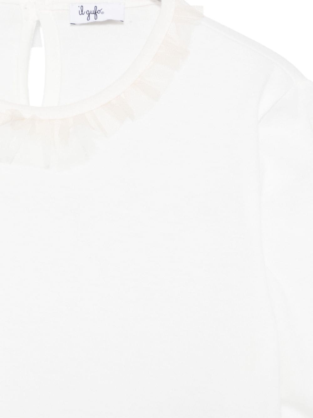 Shop Il Gufo Ruffle-collar T-shirt In White