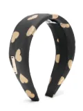 Moschino Kids heart-embroidered head band - Black