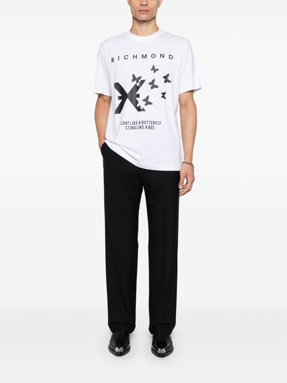 John Richmond T-shirt met logoprint - Wit