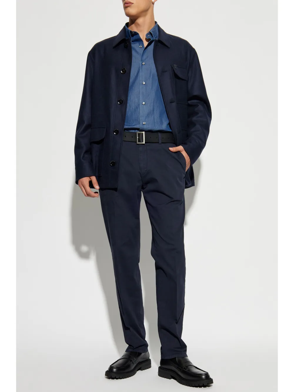 Brioni cotton denim shirt - Blauw