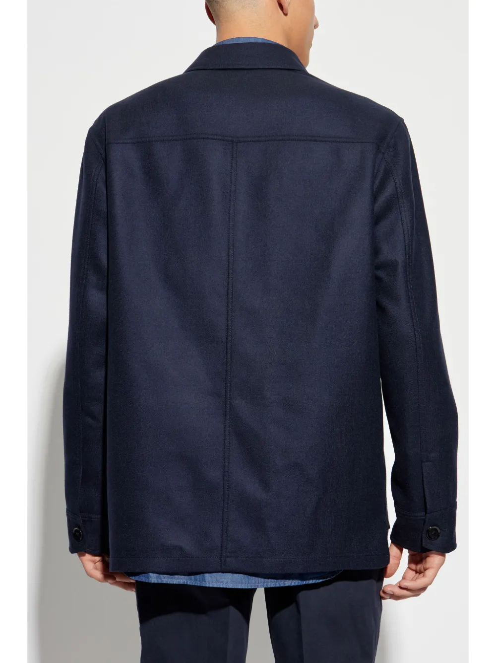 Brioni Wollen jack met knopen Blauw