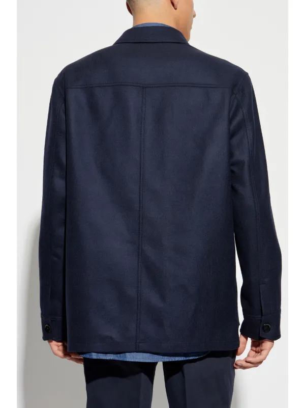 Brioni Buttoned Wool Jacket | Blue | FARFETCH