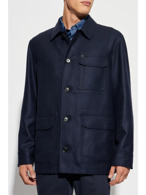 Brioni Buttoned Wool Jacket | Blue | FARFETCH