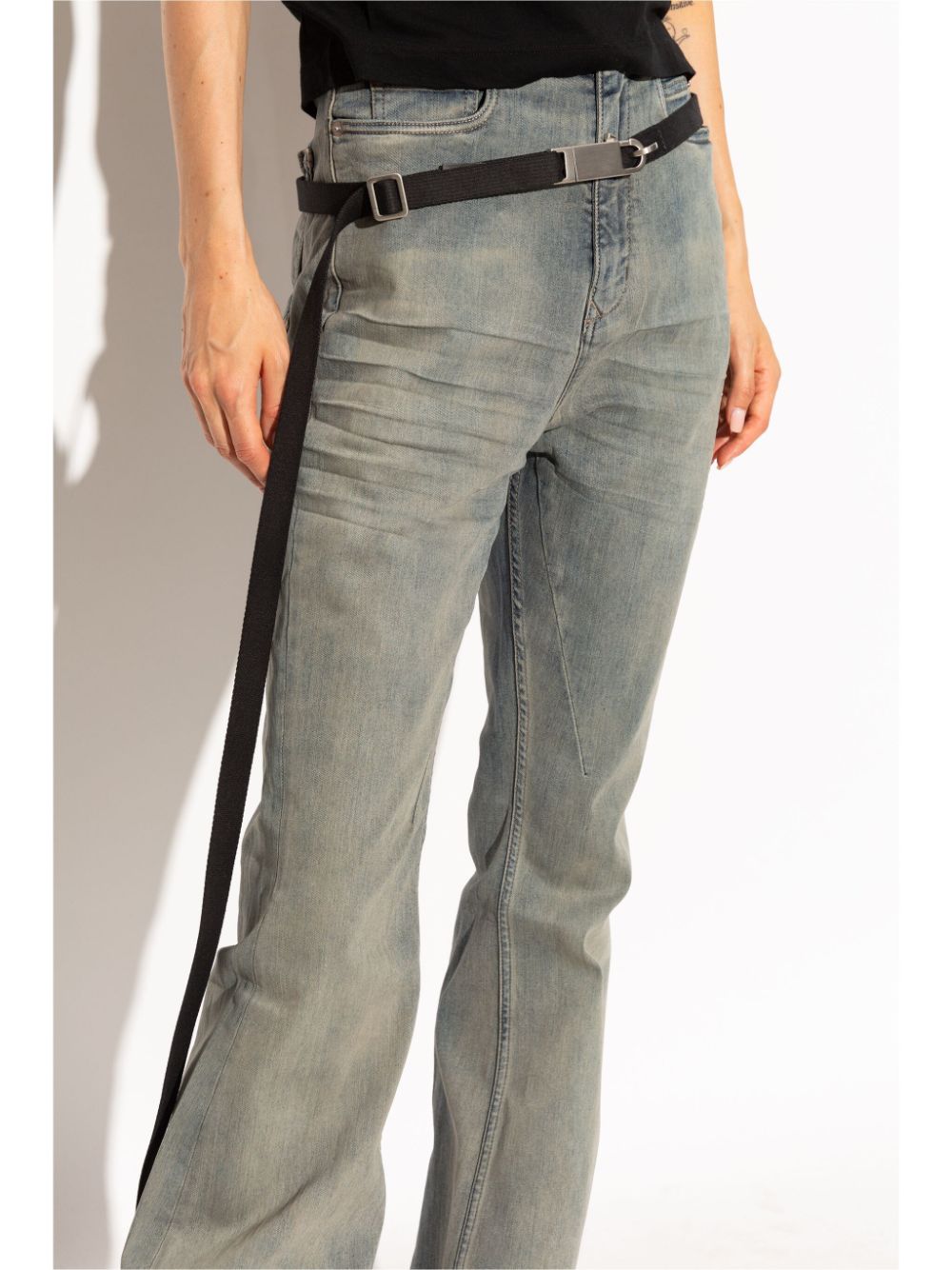 Rick Owens cotton buckled belt - Zwart