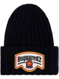 DSQUARED2 logo-patch beanie - Black
