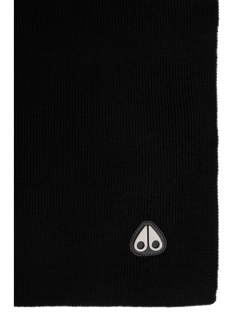 Shop Moose Knuckles Wool Scarf In Black