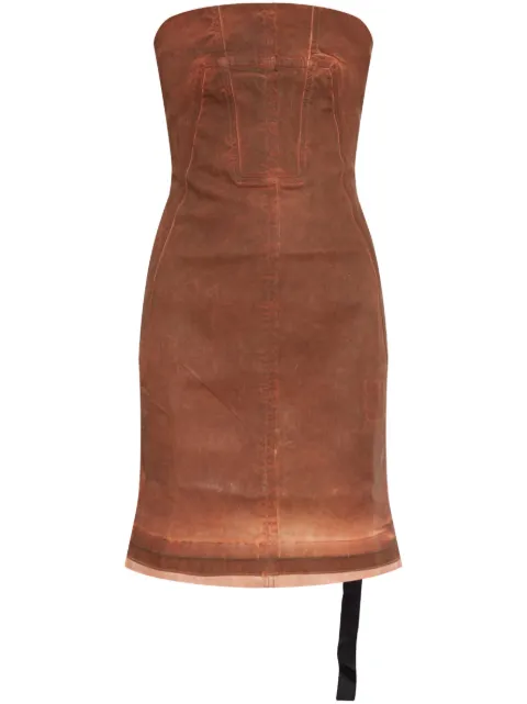 Rick Owens DRKSHDW vestido de mezclilla strapless