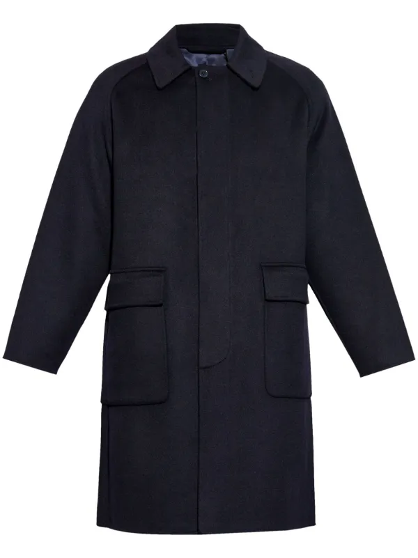 Officine Generale Cappotto Pesante Blu FARFETCH IT