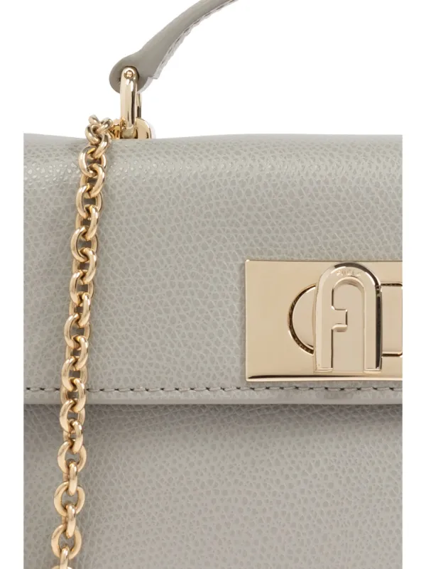 Furla logo buckle chain link Tote Bag Neutrals FARFETCH IE