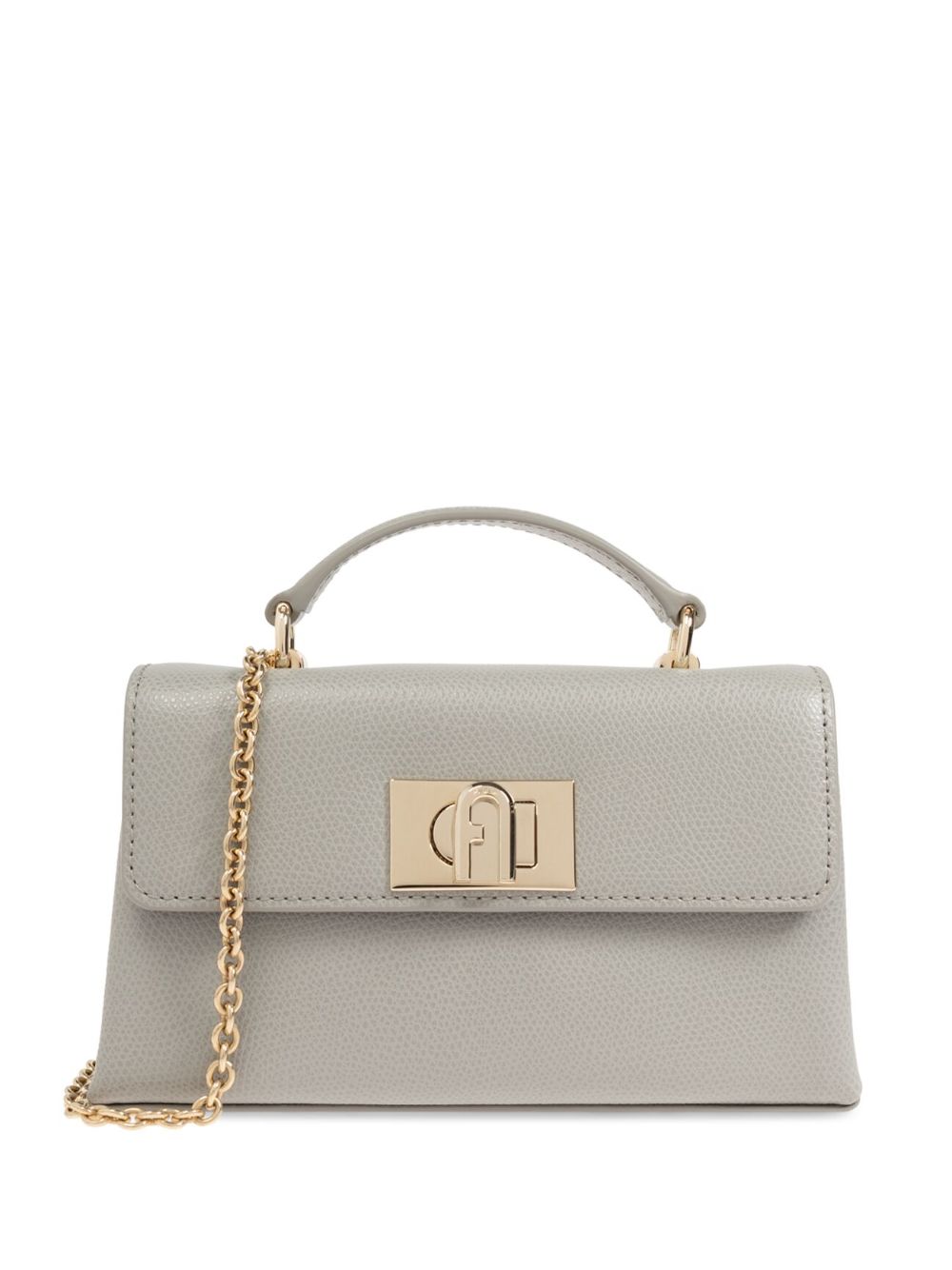 Shop Furla Logo-buckle Chain-link Tote Bag In Neutrals