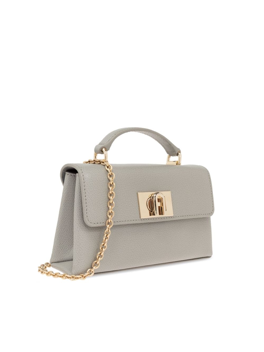 Shop Furla Logo-buckle Chain-link Tote Bag In Neutrals