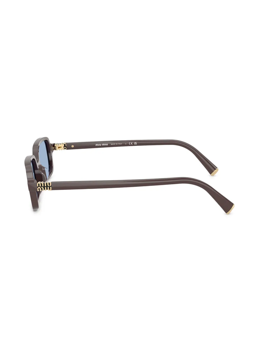 Miu Eyewear Zonnebril met rechthoekig montuur Bruin