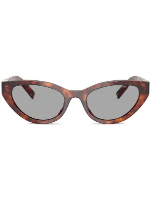Miu Miu Eyewear スクエアフレーム サングラス | ブラウン | FARFETCH JP