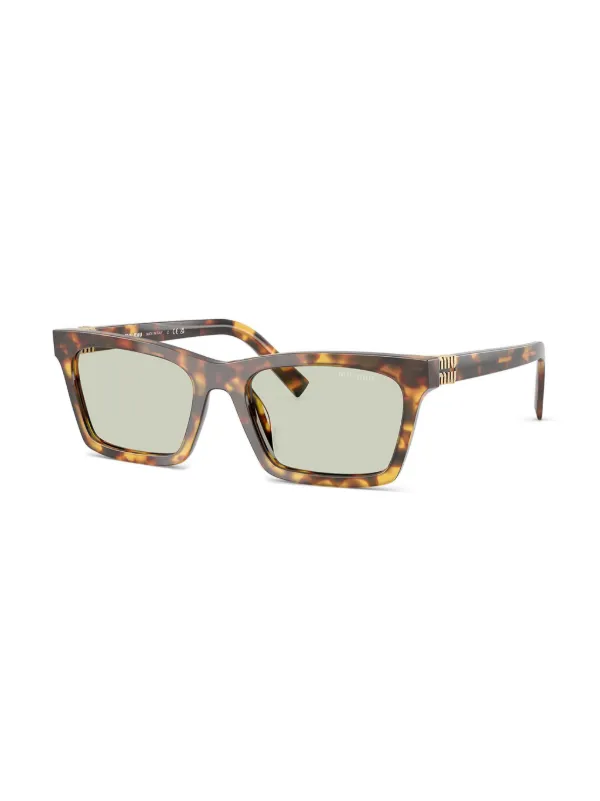 Miu Miu Eyewear スクエアフレーム サングラス | ブラウン | FARFETCH JP