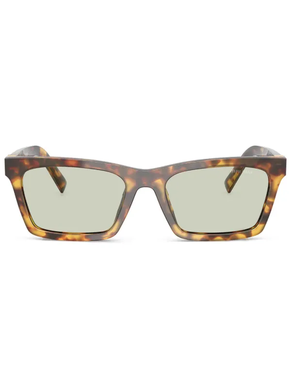 Miu Miu Eyewear スクエアフレーム サングラス | ブラウン | FARFETCH JP
