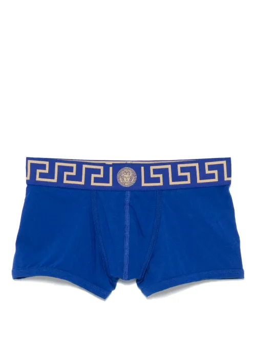 Versace boxer à bande Greca - Bleu - Versace - Modalova