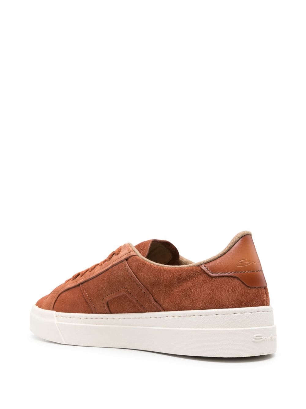 Shop Santoni Logo-print Trainers In Brown