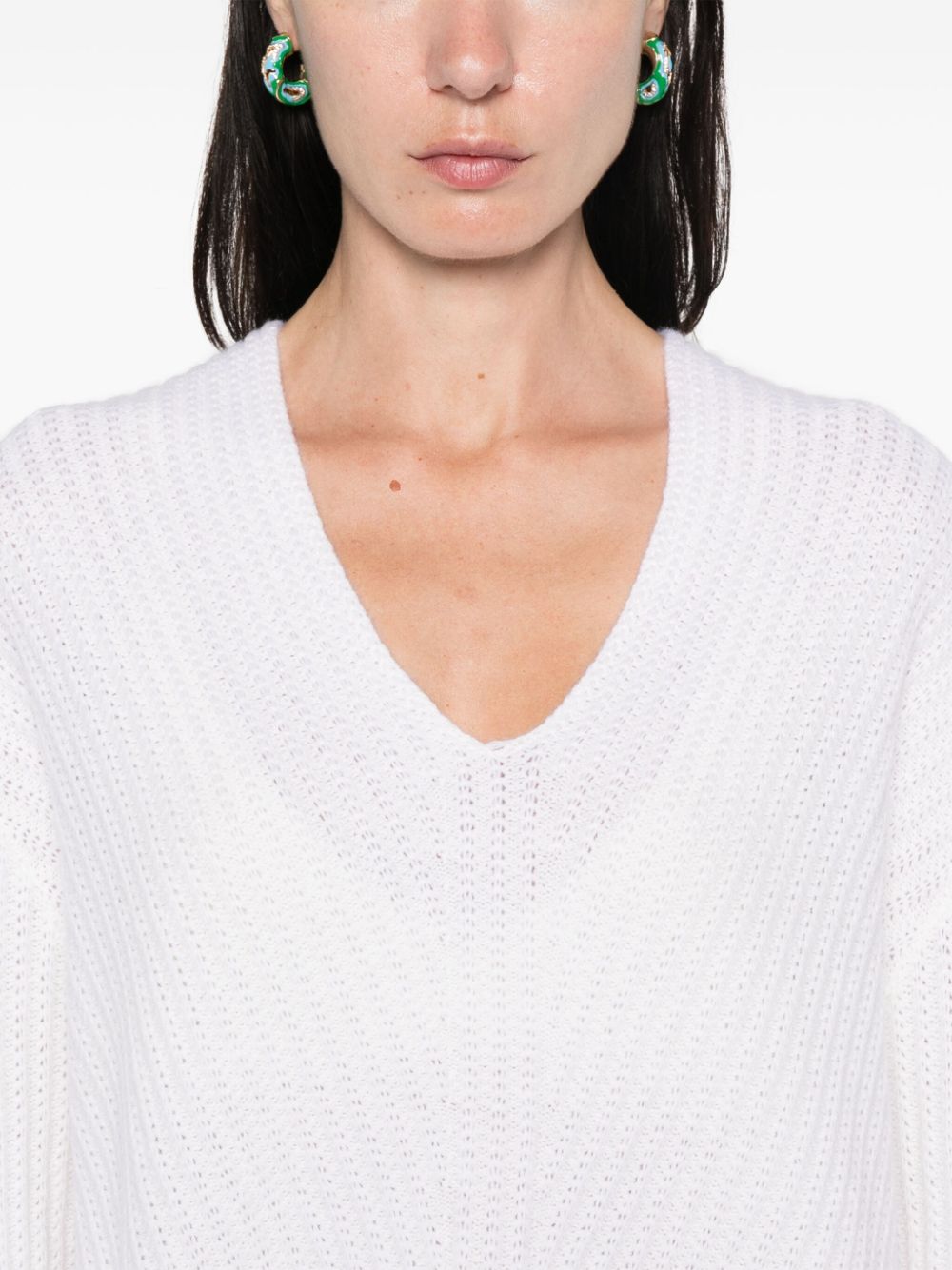 Shop Allude Cashmere Sweater In White