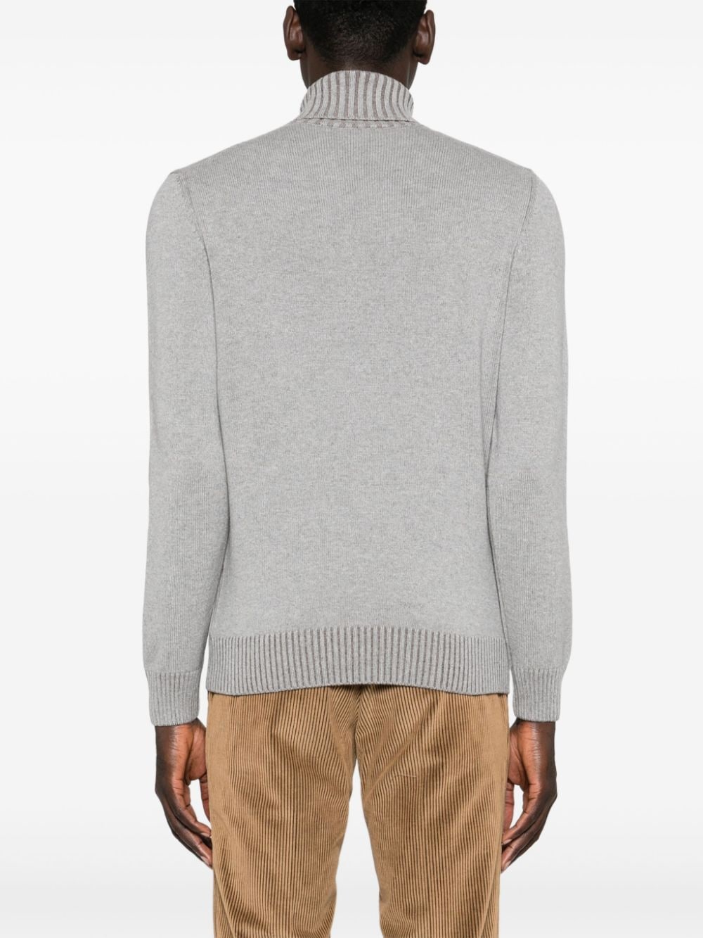 Shop Barba Roll-neck Sweater In Grey