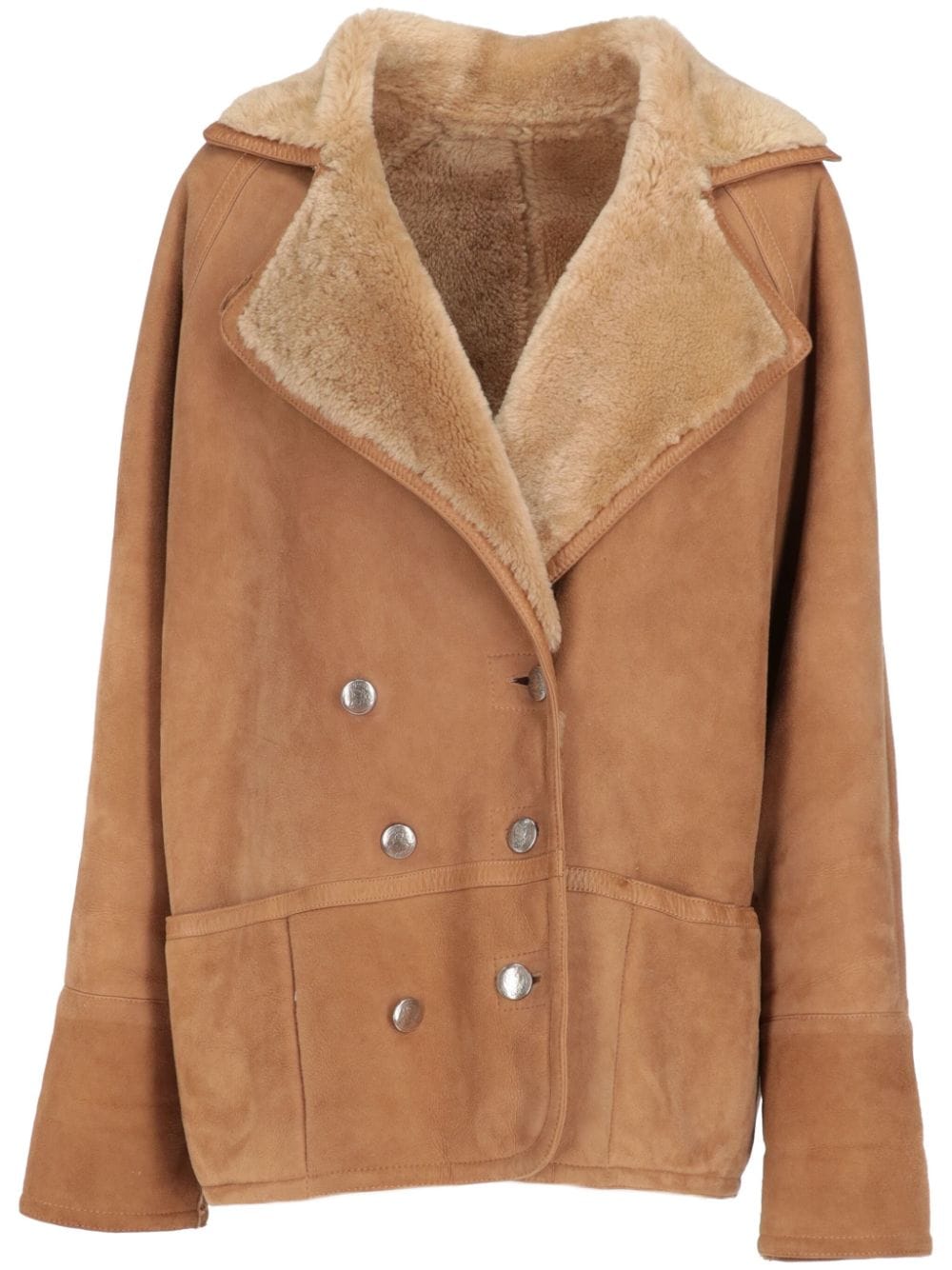 1980s shearling-lapels jacket