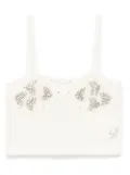 Miss Blumarine crystal-embellished knitted top - Neutrals