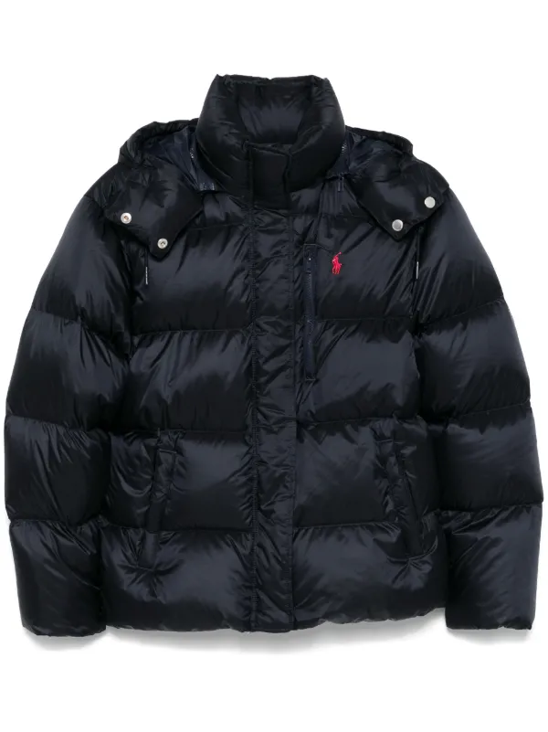 Polo Ralph Lauren Hooded Puffer Jacket | Blue | FARFETCH SG