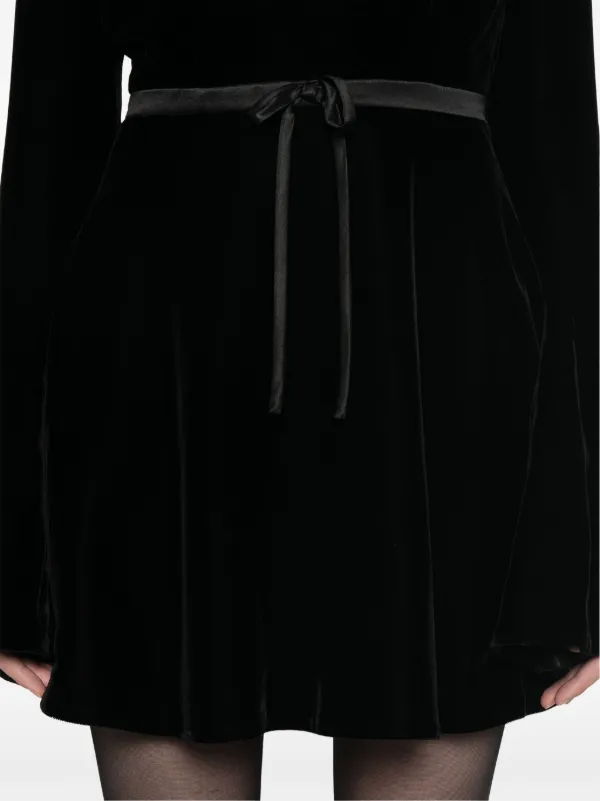 Saint Laurent Velvet Mini Dress | Black | FARFETCH