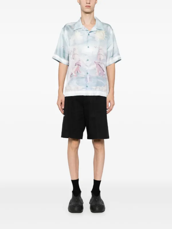 Givenchy Boxy Fit Printed Silk Shirt | Blue | FARFETCH
