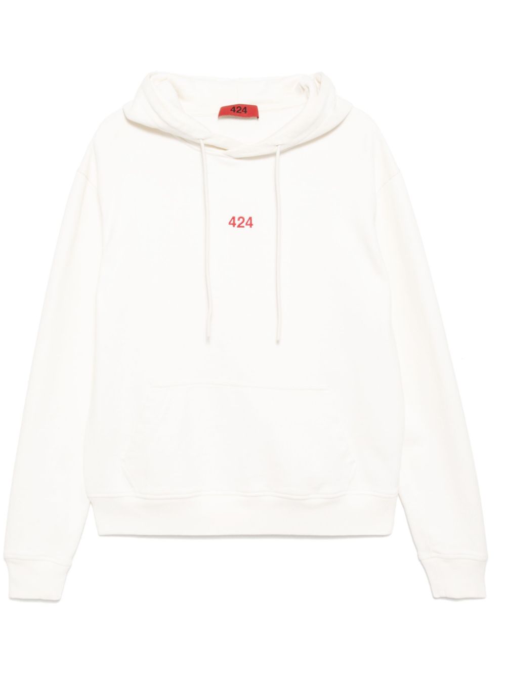 424 logo-embroidered hoodie - White