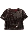 STAUD Quincy sequinned T-shirt - Brown