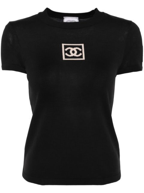 CHANEL 2003 CC logo knitted top Women