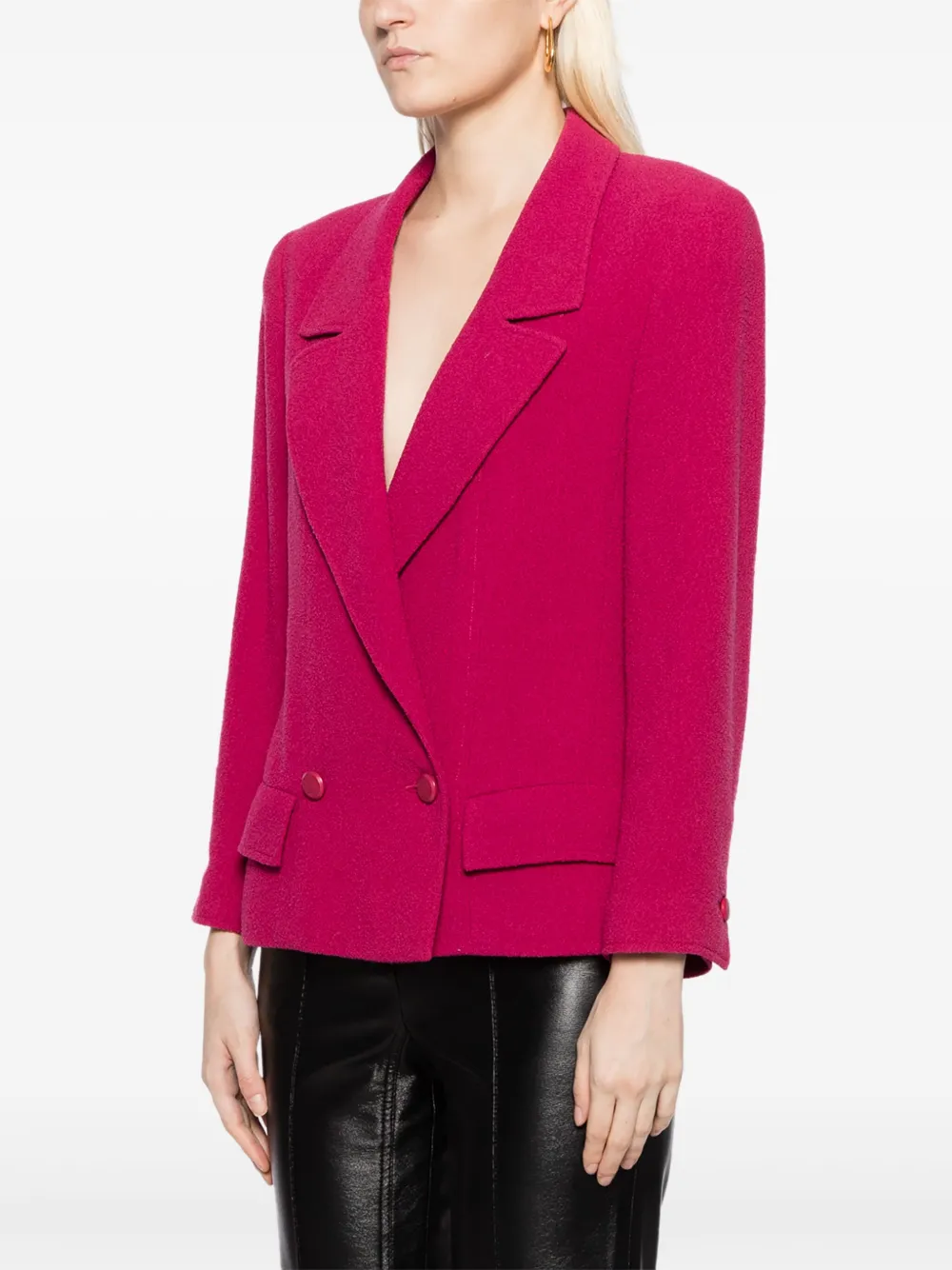 Pre-owned Chanel 1998 Cc Mark Buttons Jacket In Pink