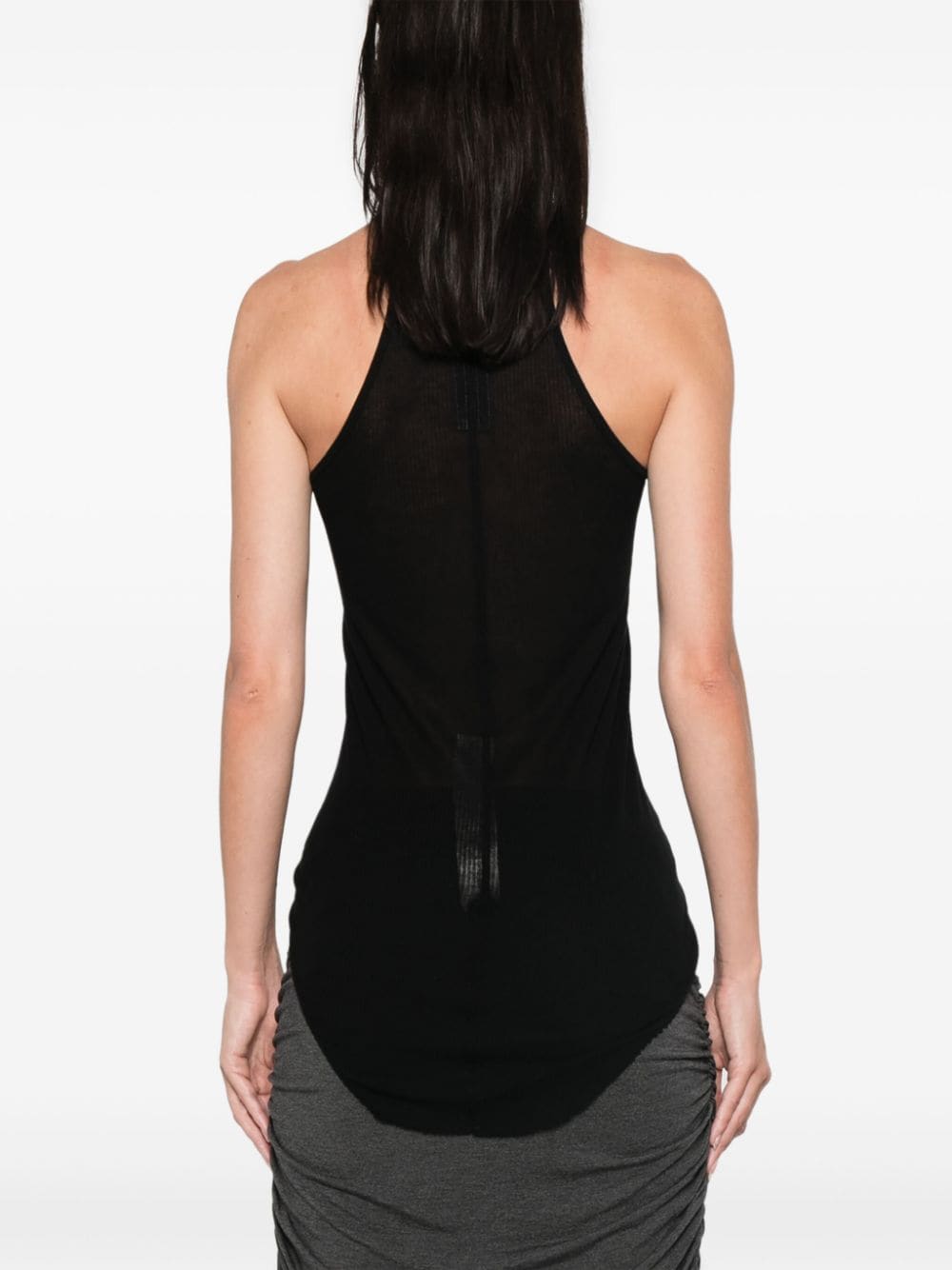 Shop Rick Owens Fine Ribbed Tank Top In Black