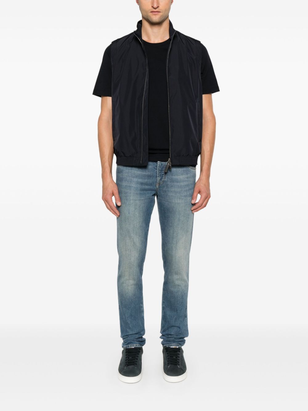 Canali Katoenen T-shirt - Blauw