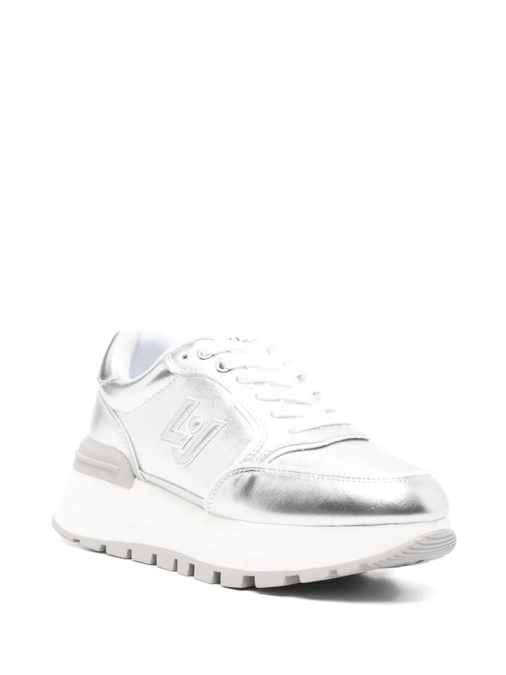 LIU JO logo-patch sneakers - Zilver