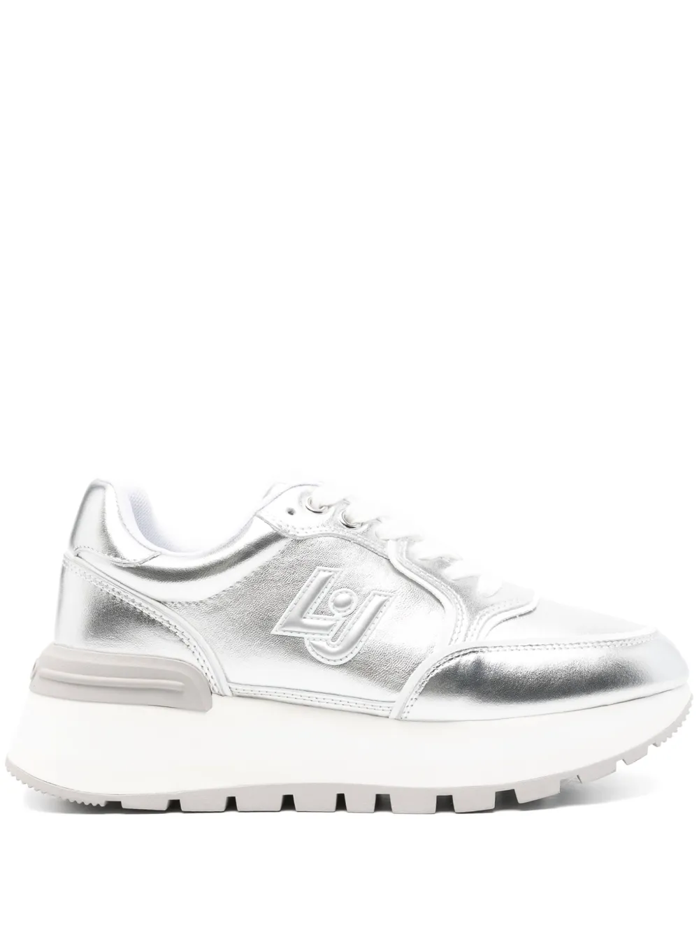 LIU JO logo-patch sneakers Silver