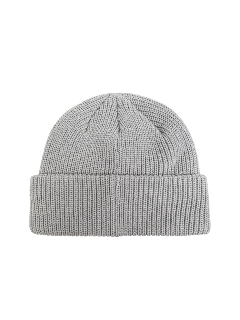 Shop Versace Jeans Couture Logo-plaque Knitted Beanie In Grey