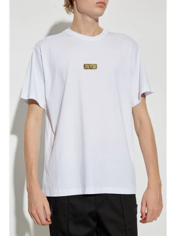 Tシャツ・カットソー VERSACE Men T Shirts 10133021A098651W010 White Logo T-Shirt White,Print | VERSACE