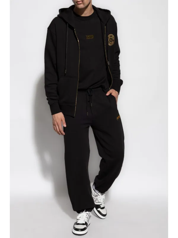 Versace Jeans Couture Cotton Track Pants | Black | FARFETCH JO