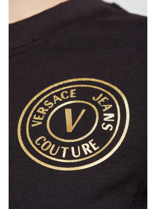 Versace Jeans Couture V-Emblem T-shirt Dress | Black | FARFETCH