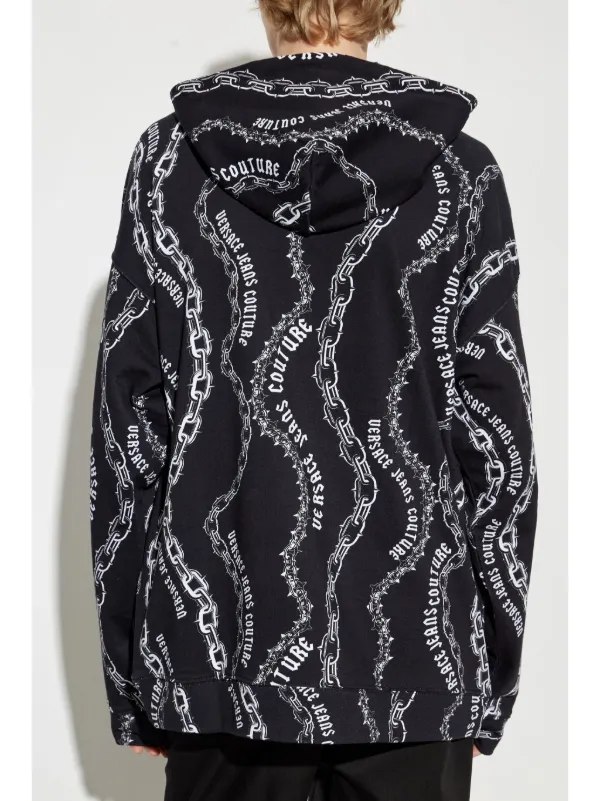 ★VERSACE★ロゴ スウェットシャツ レギュラーフィット スウェットシャツ ポーセリン バロッコ
