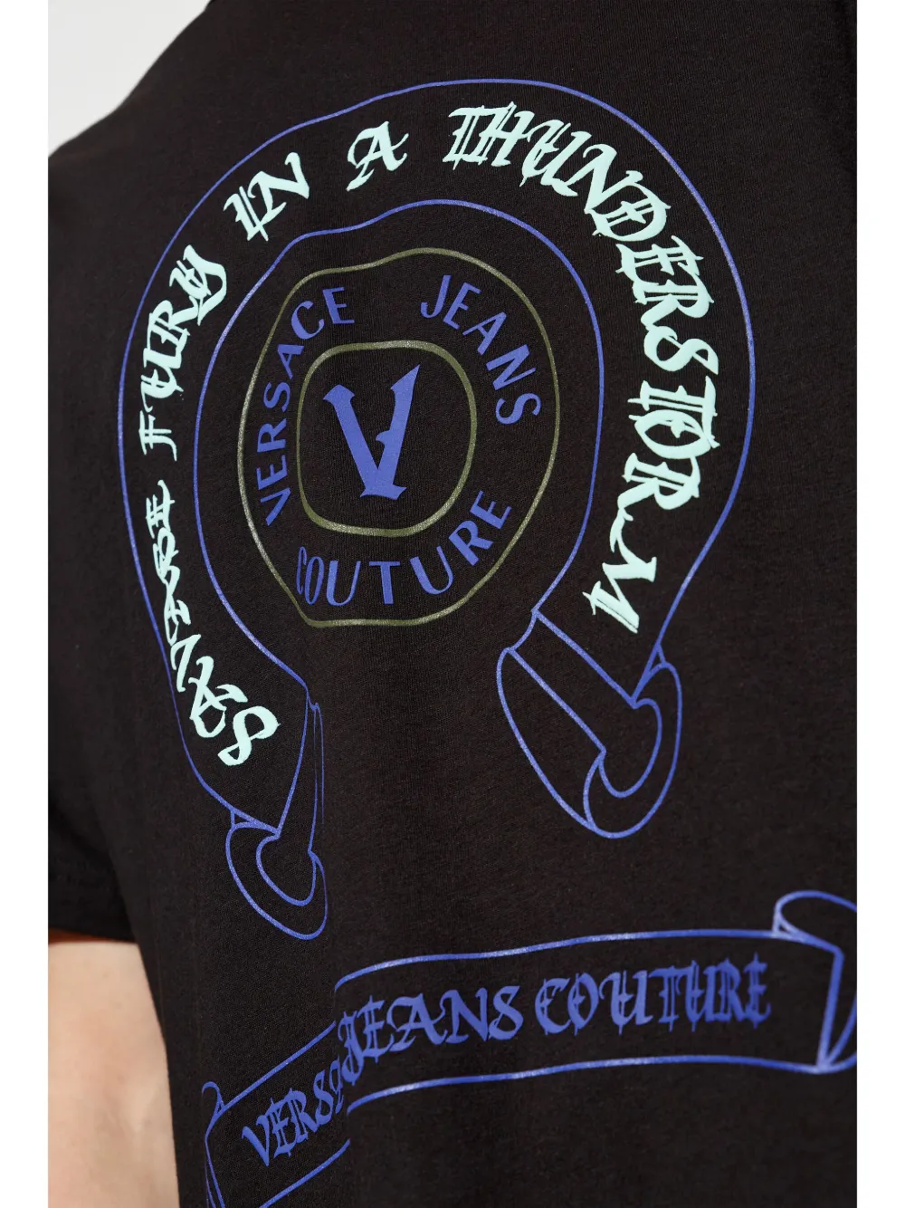 Versace Jeans Couture T-shirt met logo Zwart