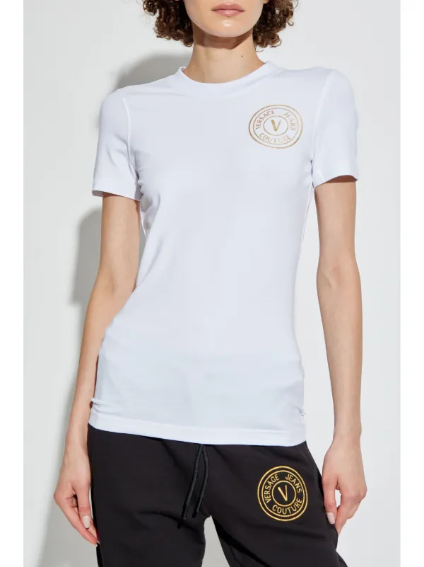 【関税込み】Versace Jeans Couture ホワイト ロゴ Tシャツ Versace Jeans Couture ロゴ Tシャツ | ホワイト | FARFETCH JP